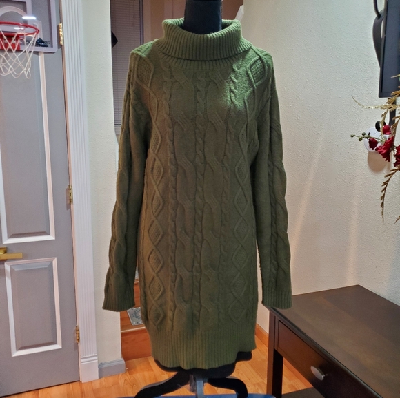 ELOQUII Elements Women's Plus Size Cable Knit Sweater Dress size 18/20 - Picture 1 of 7